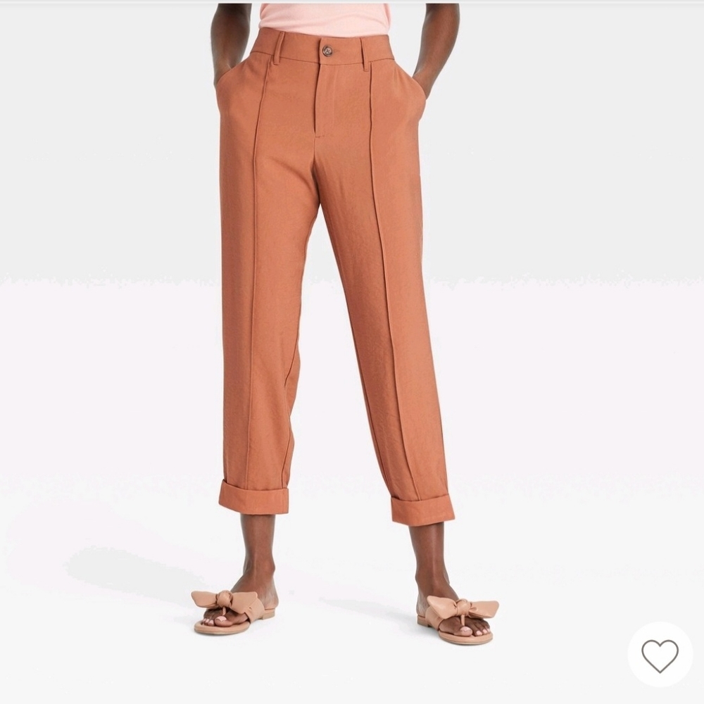 A New Day High-Rise Slim Straight Leg Pintuck Ankle Pants